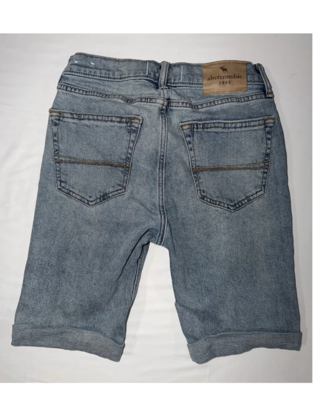 Abercrombie Kids Skater Denim Shorts 13/14 Boys Light Wash Distressed Jorts Y2k